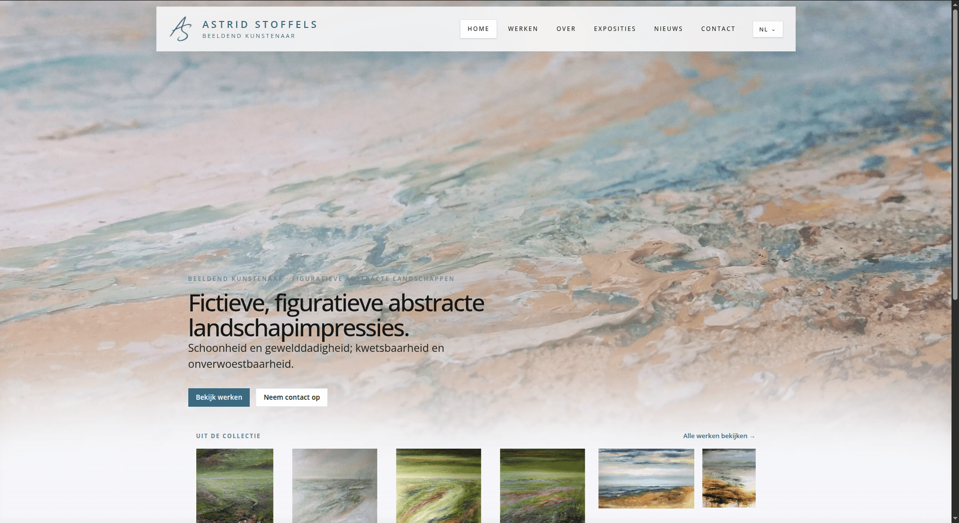 Astrid Stoffels' artist website homepage