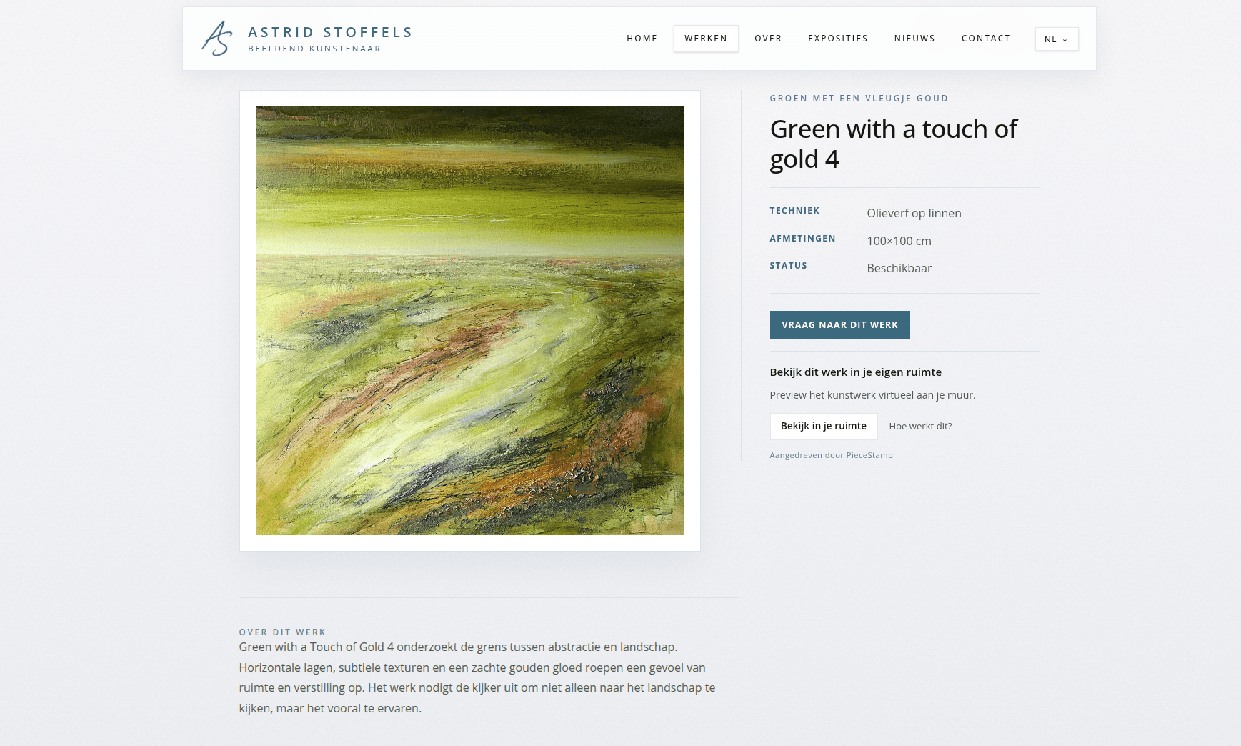 Artwork detail page on Astrid Stoffels' artist website
